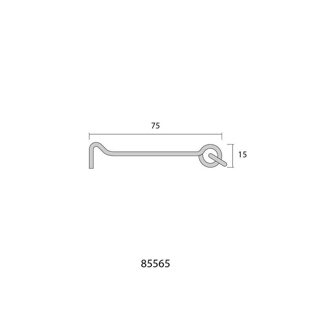 CAJA 50 UNIDADES ALDABILLA DOBLE HEMBRILLA 75 mm. HIERRO ZINCADO gallery 0