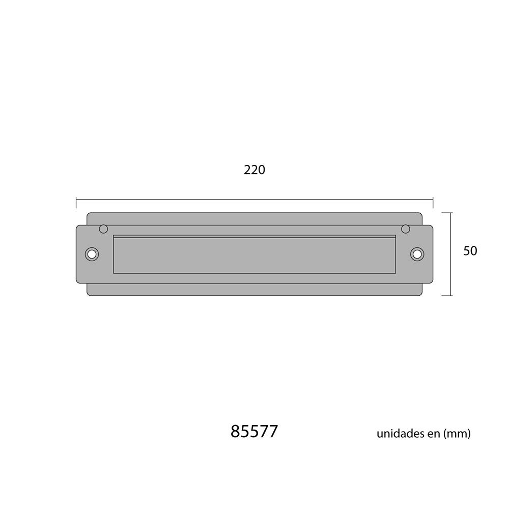 PLACA DE CARTAS PARA PUERTA DE LATÓN PULIDO 21,5 x 5 cm gallery 0