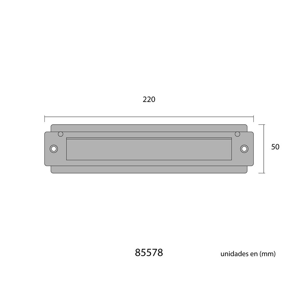 PLACA DE CARTAS PARA PUERTA DE ACERO INOXIDABLE 21,5 x 5 cm gallery 0