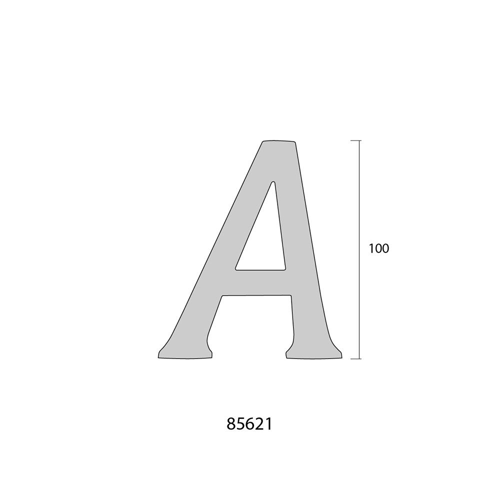 LETRA A LATÓN PULIDO 10cm FIJACIÓN INVISIBLE EDM gallery 1