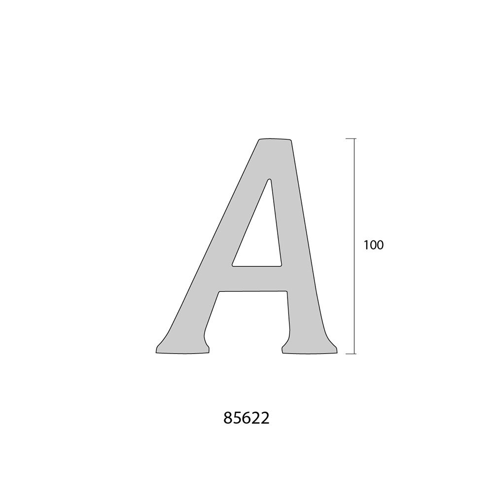 LETRA B LATÓN PULIDO 10cm FIJACIÓN INVISIBLE EDM gallery 1