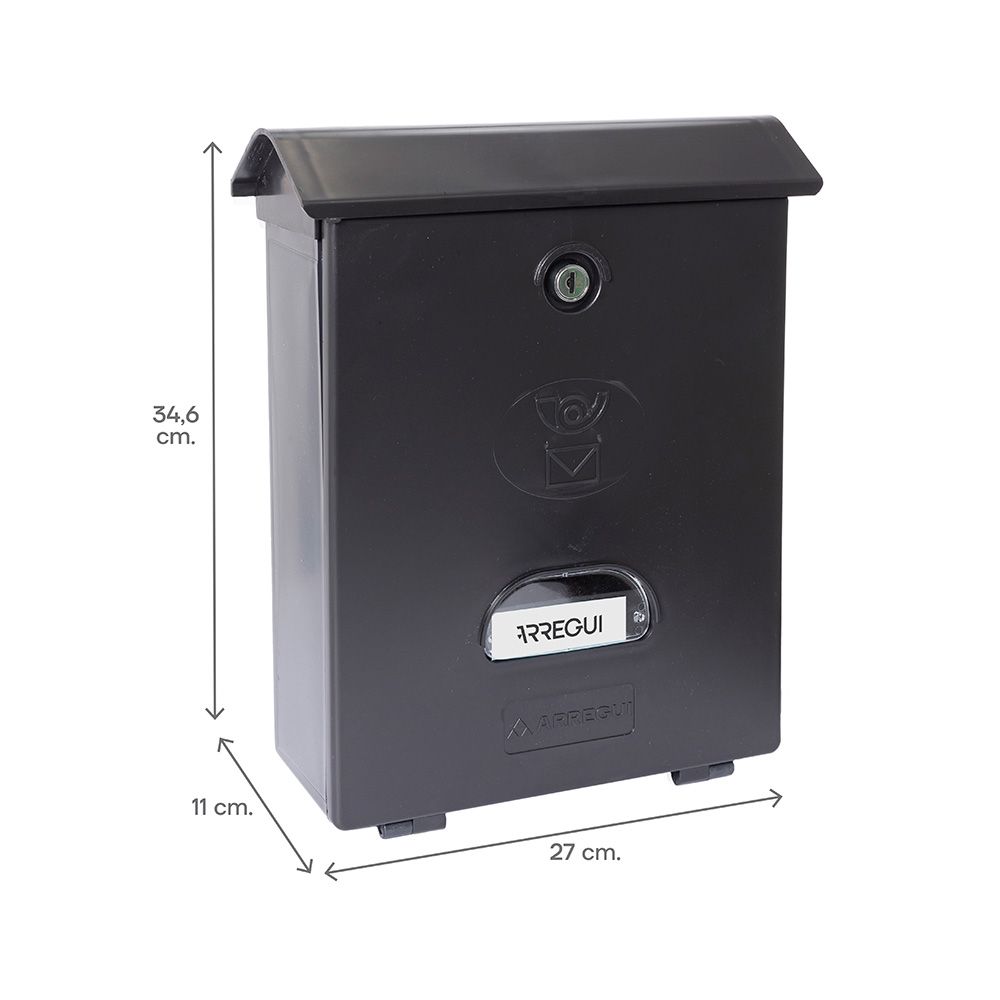BUZÓN INDIVIDUAL EXTERIOR, MEDIANO, CLASSIC, POLIESTIRENO, NEGRO, 27 x 11 x 34,6 cm gallery 0