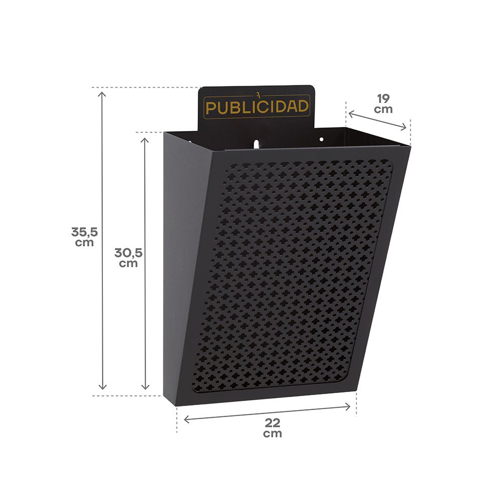 CESTA DE PUBLICIDAD E2301, ACERO, NEGRO, 22 x 19 x 35,5 cm gallery 1