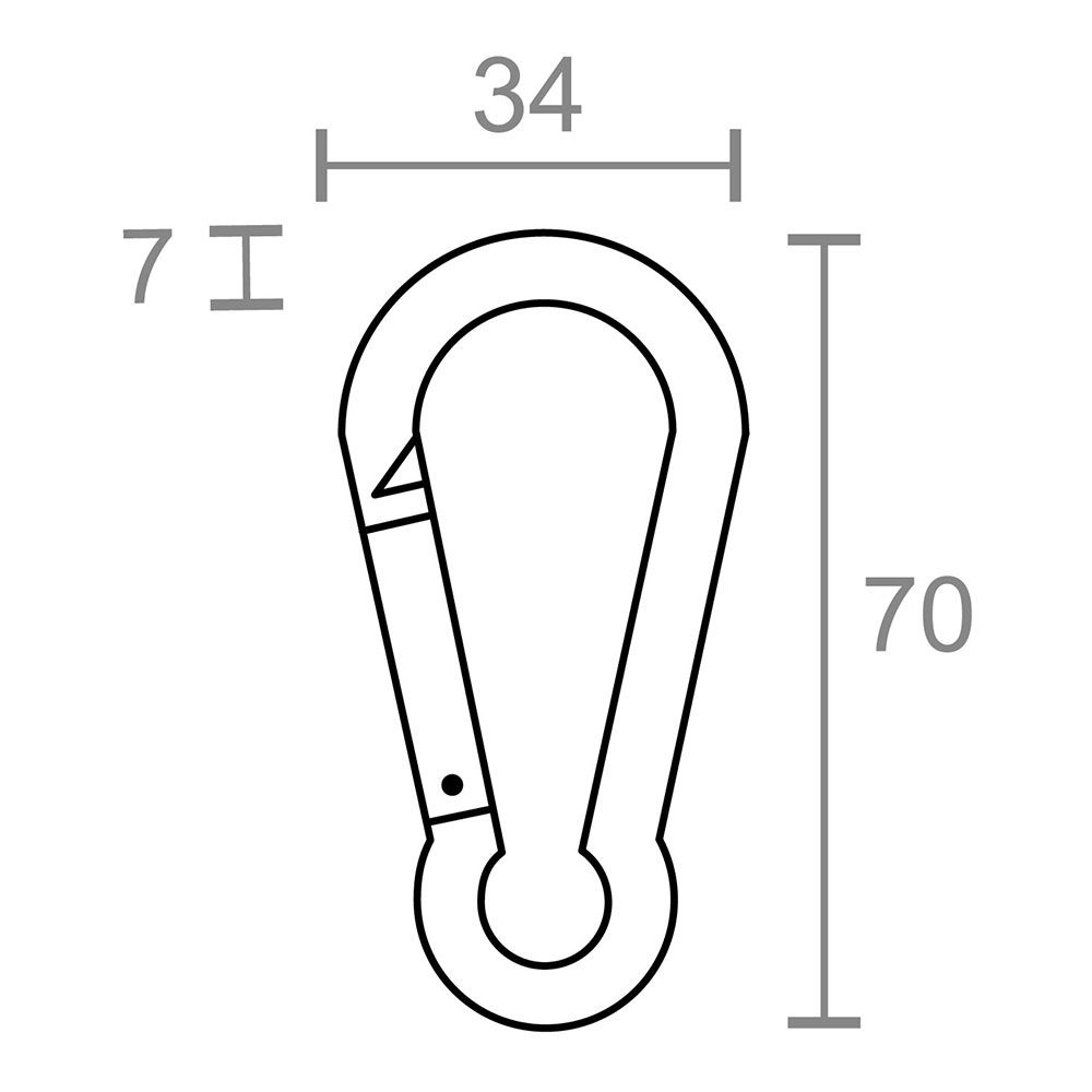 MOSQUETÓN BOMBERO SIN SEGURO, MSQ01, ACERO GALVANIZADO, 7 x 70 mm. 2 unidades gallery 3