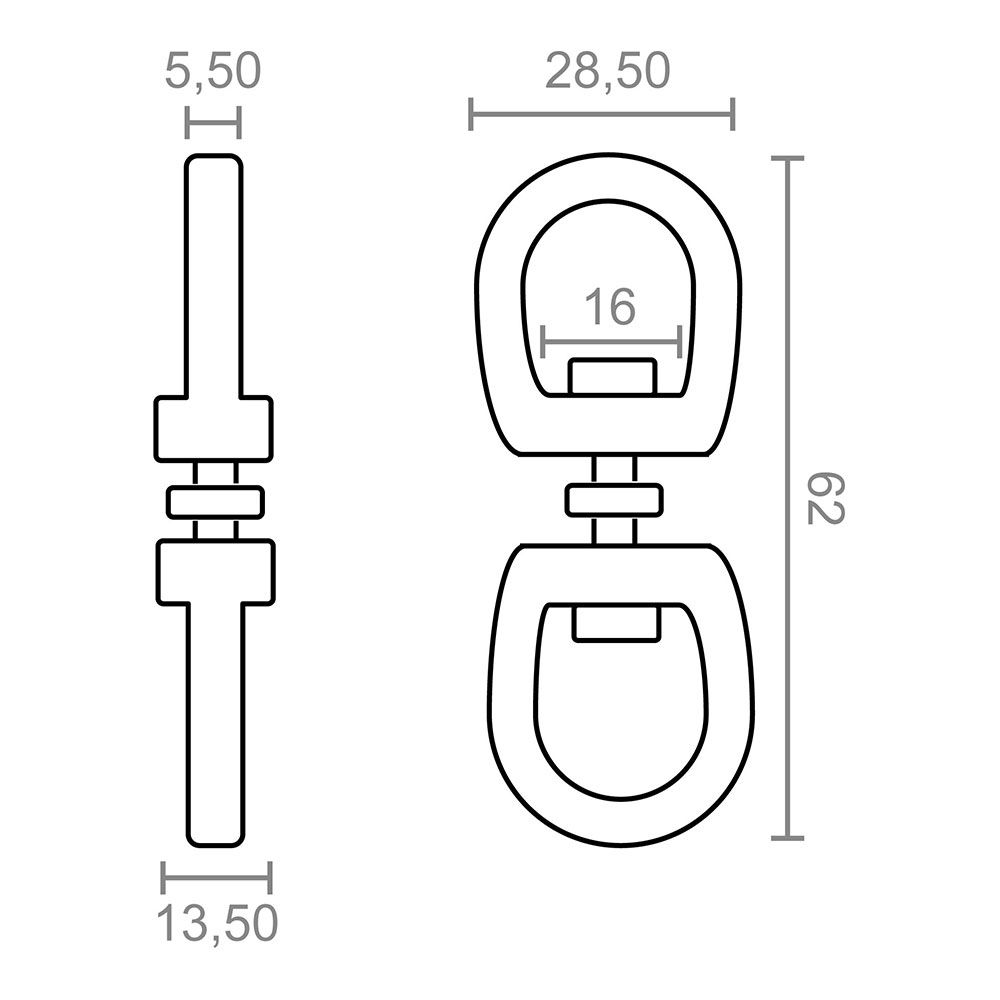 ANILLA GIRATORIA AP12, ACERO NÍQUELADO, 16 mm, 5/8". 2 unidades gallery 2
