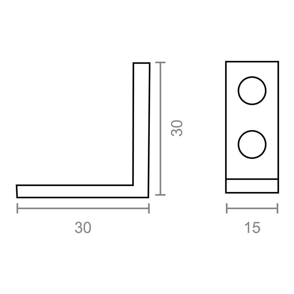 ÁNGULO REFUERZO AN02, ACERO ZINCADO, 30 x 30 x 15 mm. 4 unidades gallery 2