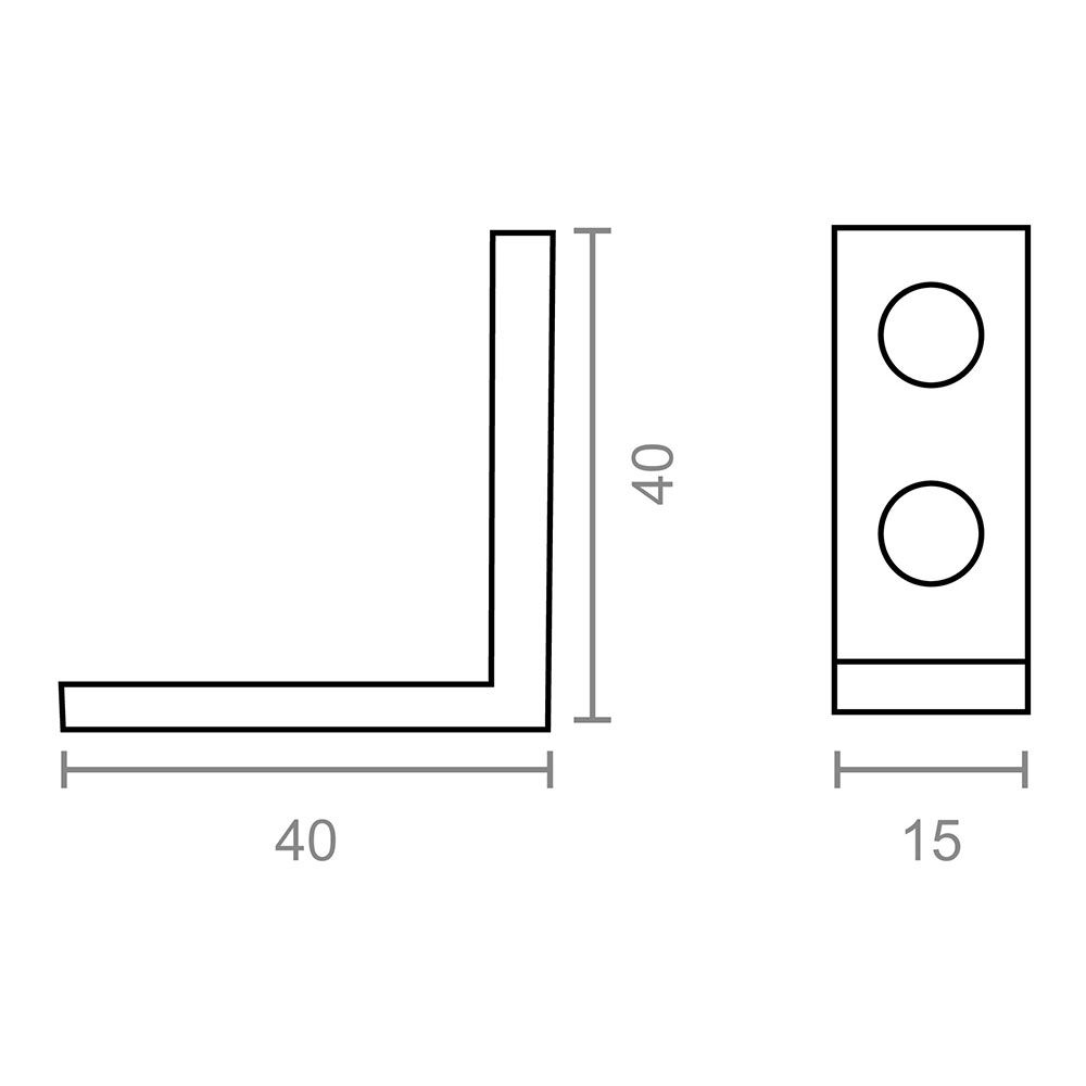 ÁNGULO REFUERZO AN02,ACERO ZINCADO, 40 x 40 x 15 mm. 4 unidades gallery 2
