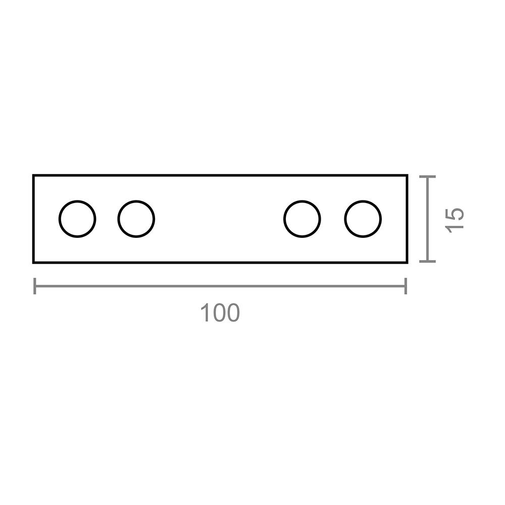PLACA RECTA UNIÓN PLC02, ACERO ZINCADO, 100 x 15 x 2 mm. 4 unidades gallery 1