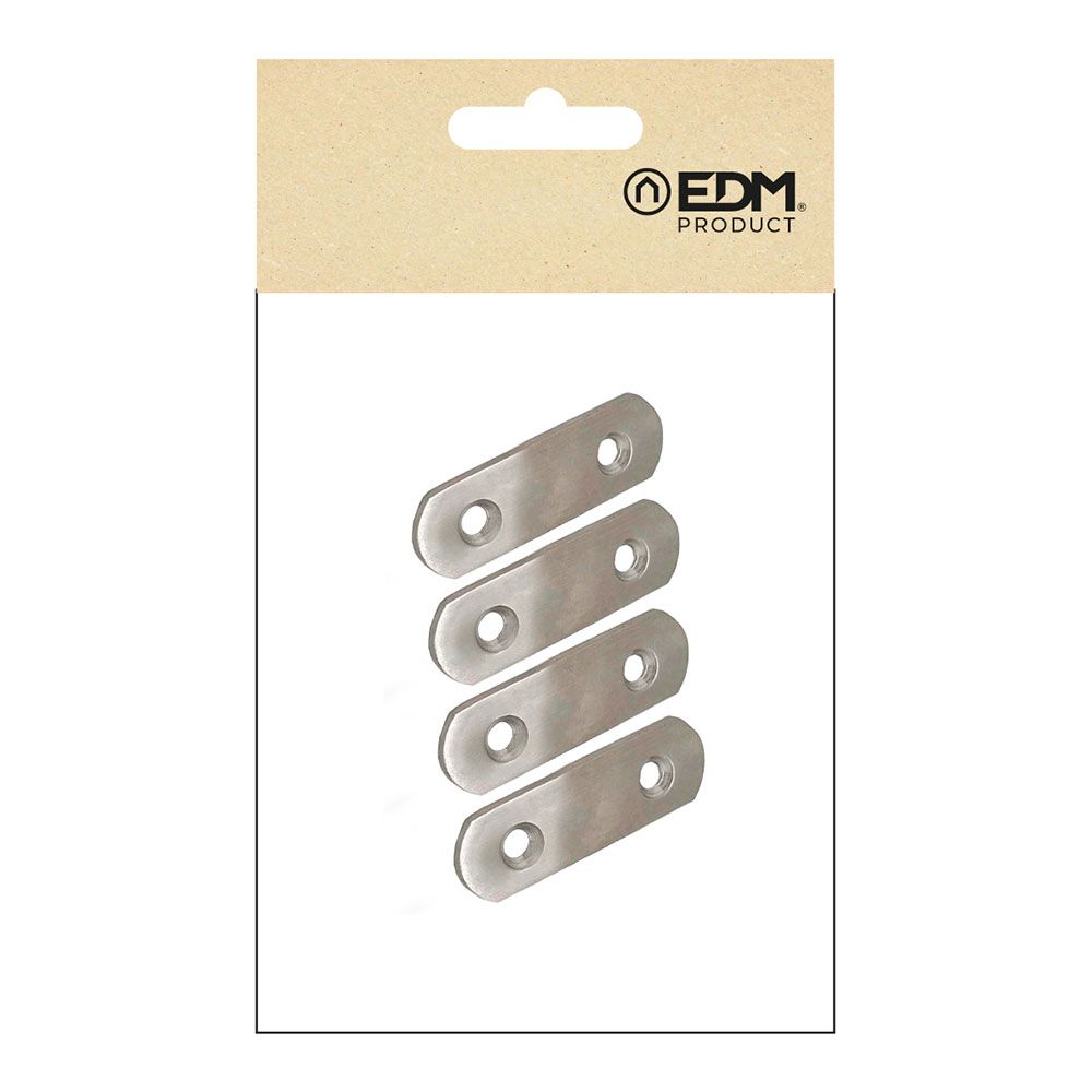 PLACA RECTA UNIÓN PLC14, ACERO INOXIDABLE, 40 x 16 x 1,5 mm. 4 unidades gallery 0