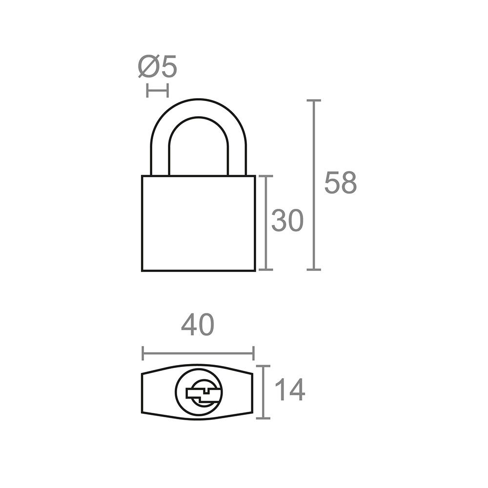 CANDADO DE ARCO NORMAL BASIC CN17,LATÓN, 40 mm gallery 1