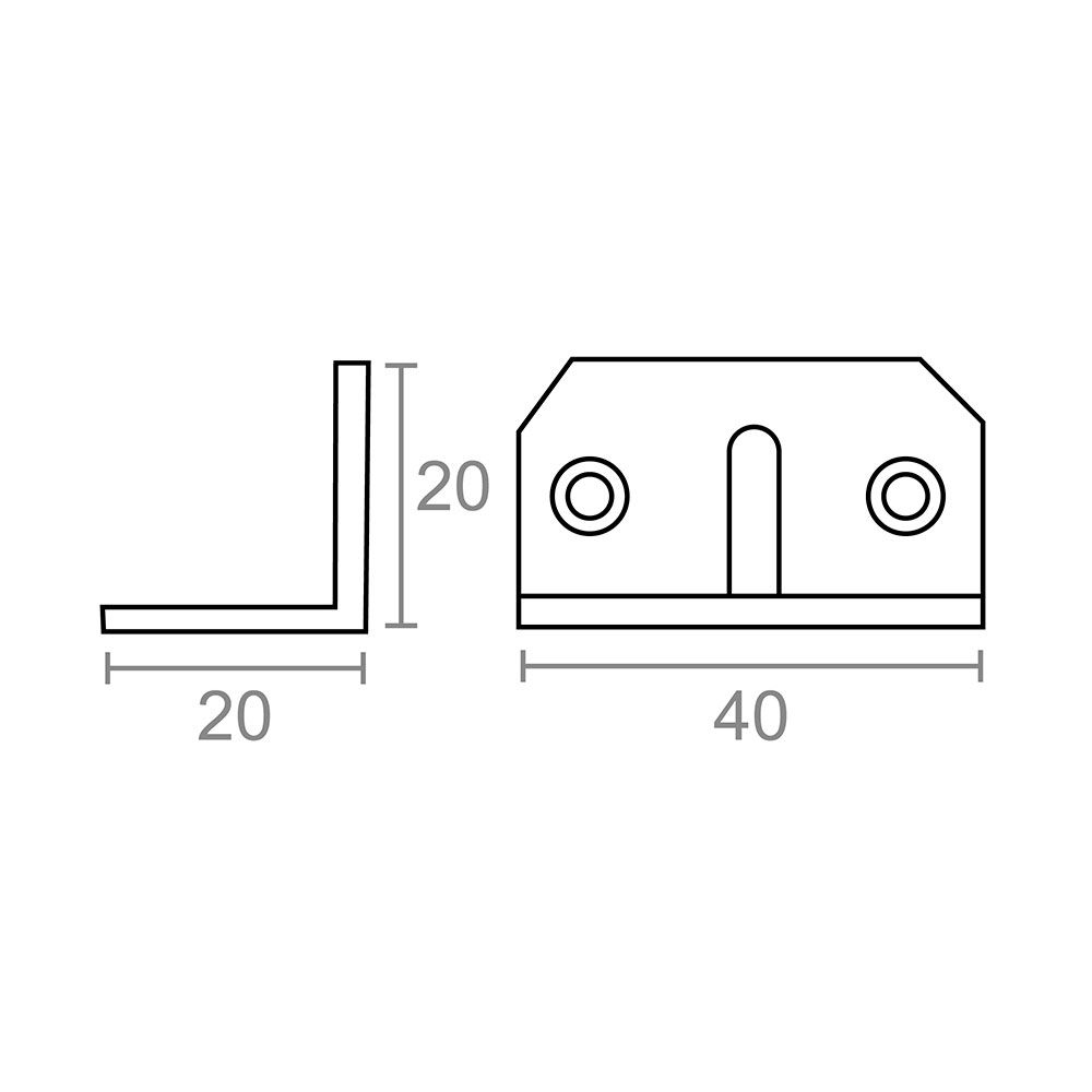 ÁNGULO REFUERZO AN05 ZINCADO 20 x 20 x 40 mm gallery 0