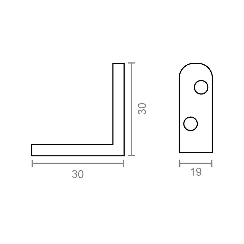 ANGULO REFUERZO AN01 BICROMATADO 30 x 30 x 19 mm gallery 0