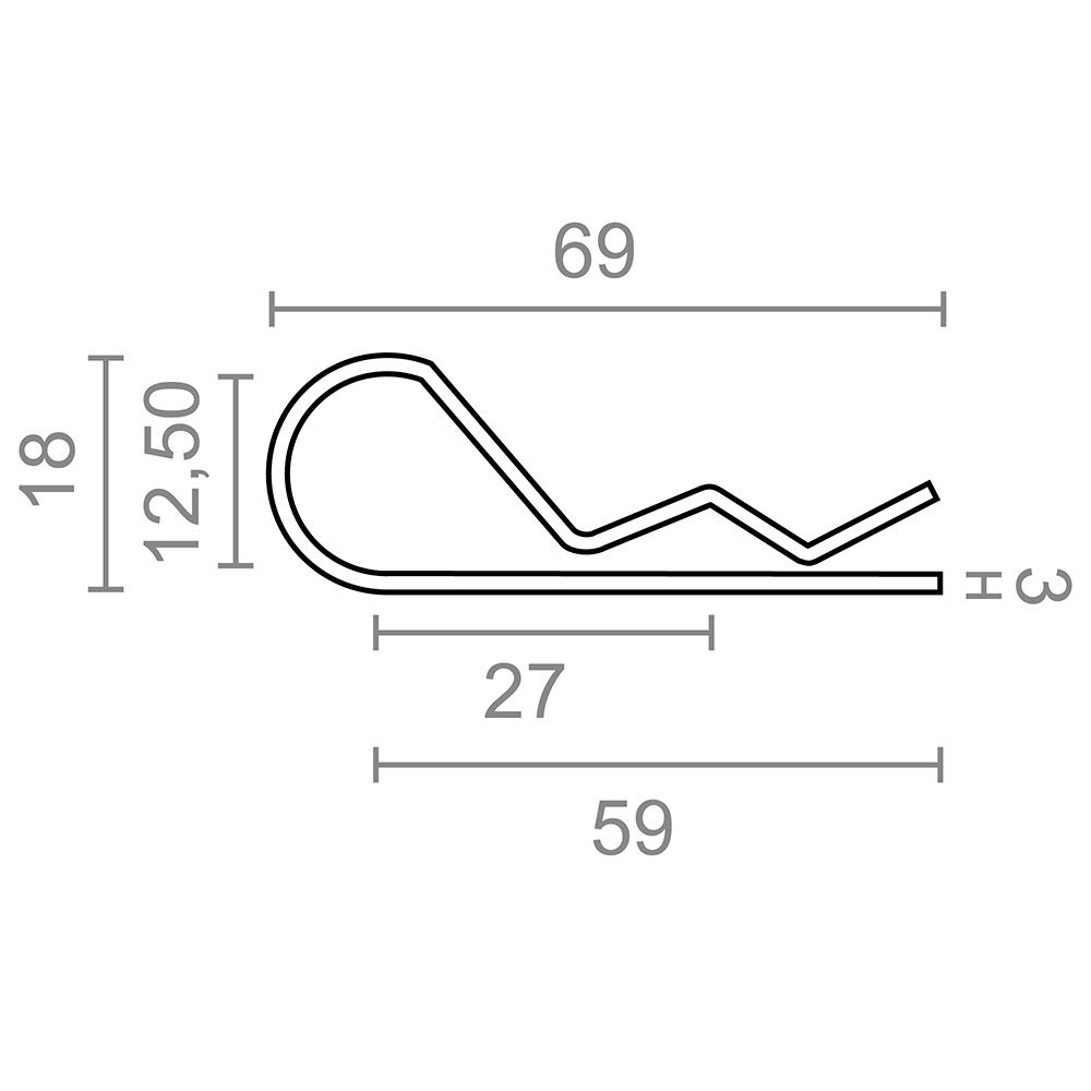 PASADOR PS14 FORMA R, 3 mm, GALVANIZADO, BLISTER 2 uds gallery 0