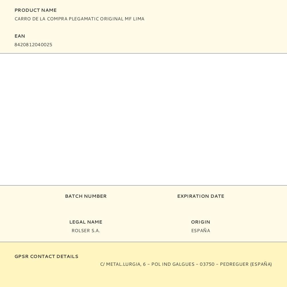 CARRO DE LA COMPRA PLEGAMATIC ORIGINAL MF LIMA gallery 7