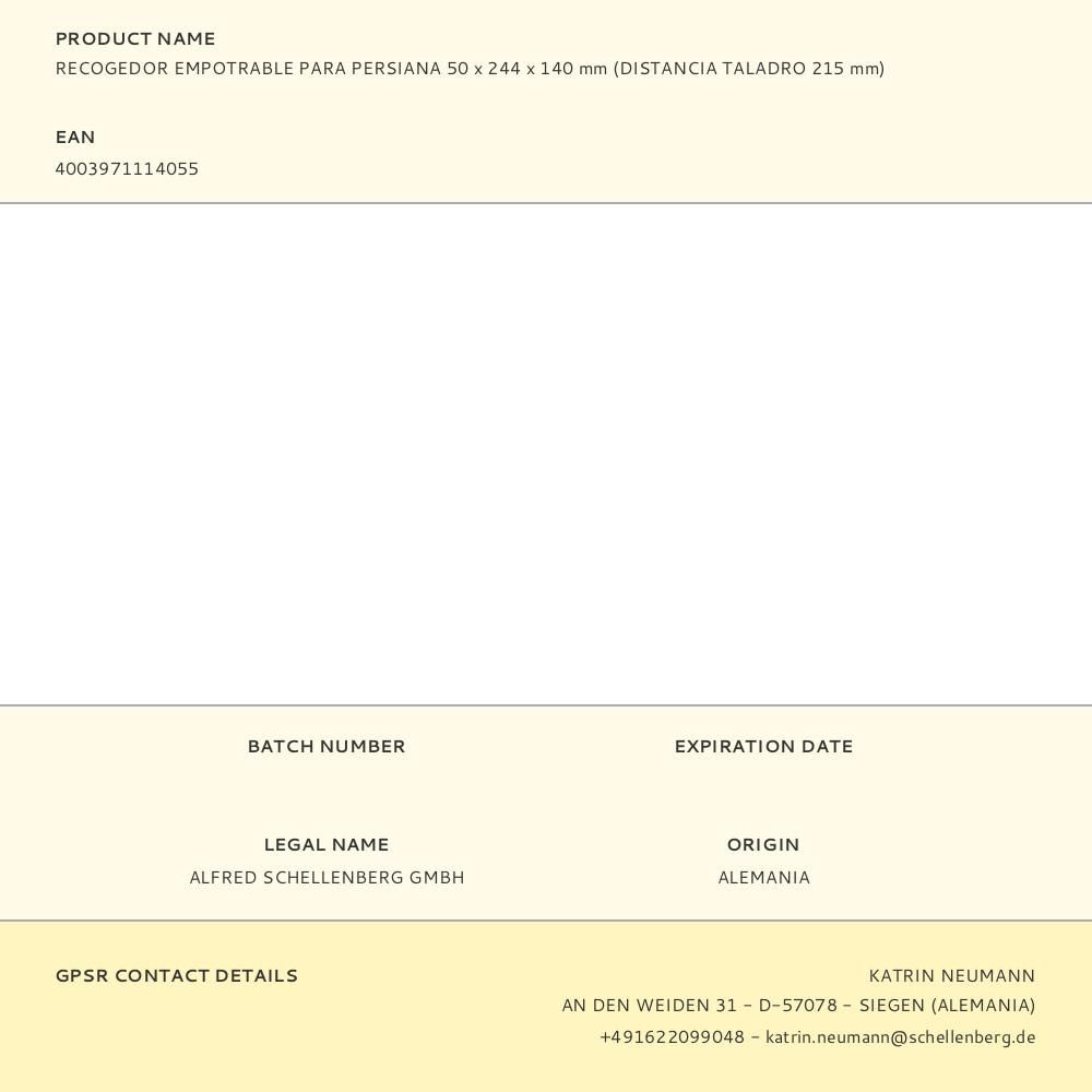 RECOGEDOR EMPOTRABLE PARA PERSIANA 50 x 244 x 140 mm (DISTANCIA TALADRO 215 mm) gallery 0