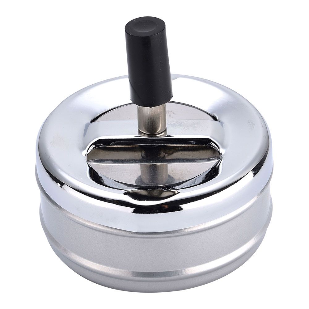 CENICERO METAL CON TAPA GIRATORIA, Ø 9,5 x 9,5 cm