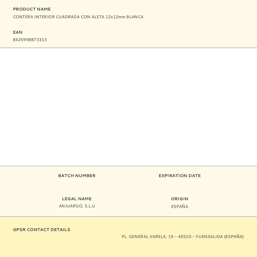 CONTERA INTERIOR CUADRADA CON ALETA 12x12mm BLANCA gallery 0