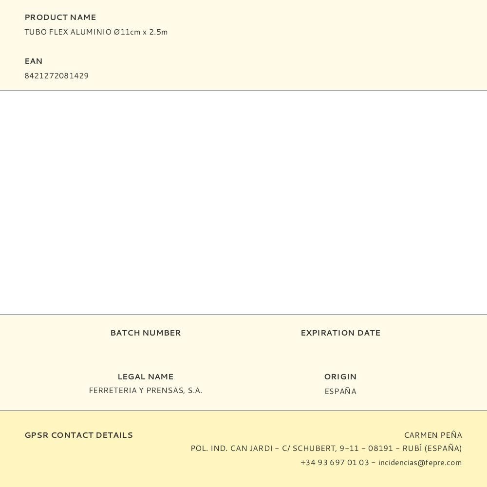 TUBO FLEX ALUMINIO Ø11cm x 2.5m gallery 0