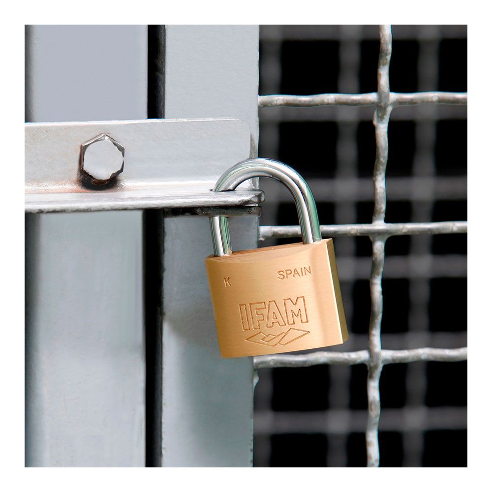 CANDADO K50. LATÓN. 50mm. CON 2 LLAVES. ARCO NORMAL. IFAM gallery 0