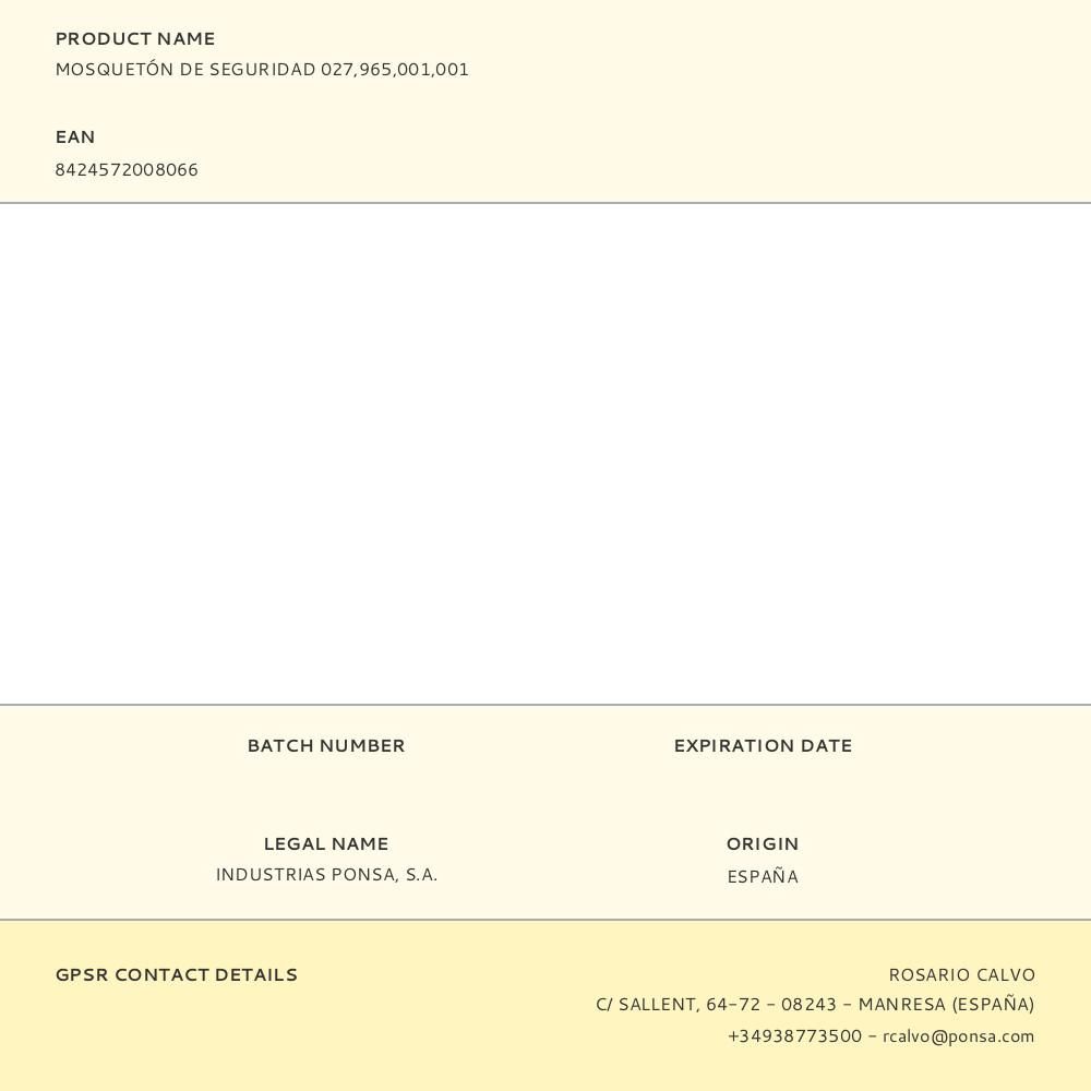 MOSQUETÓN DE SEGURIDAD 027,965,001,001 gallery 0