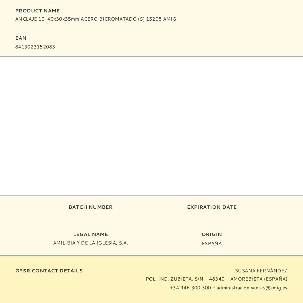 ANCLAJE MODELO 10 - 40 x 30 x 35 mm, ACERO BICROMATADO gallery 0