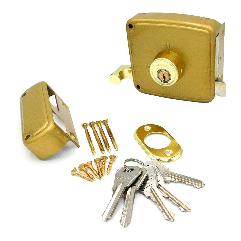 CERRADURA SOBREPONER CRS02 IZQUIERDA 50 x 100 mm PINTADO ORO gallery 0