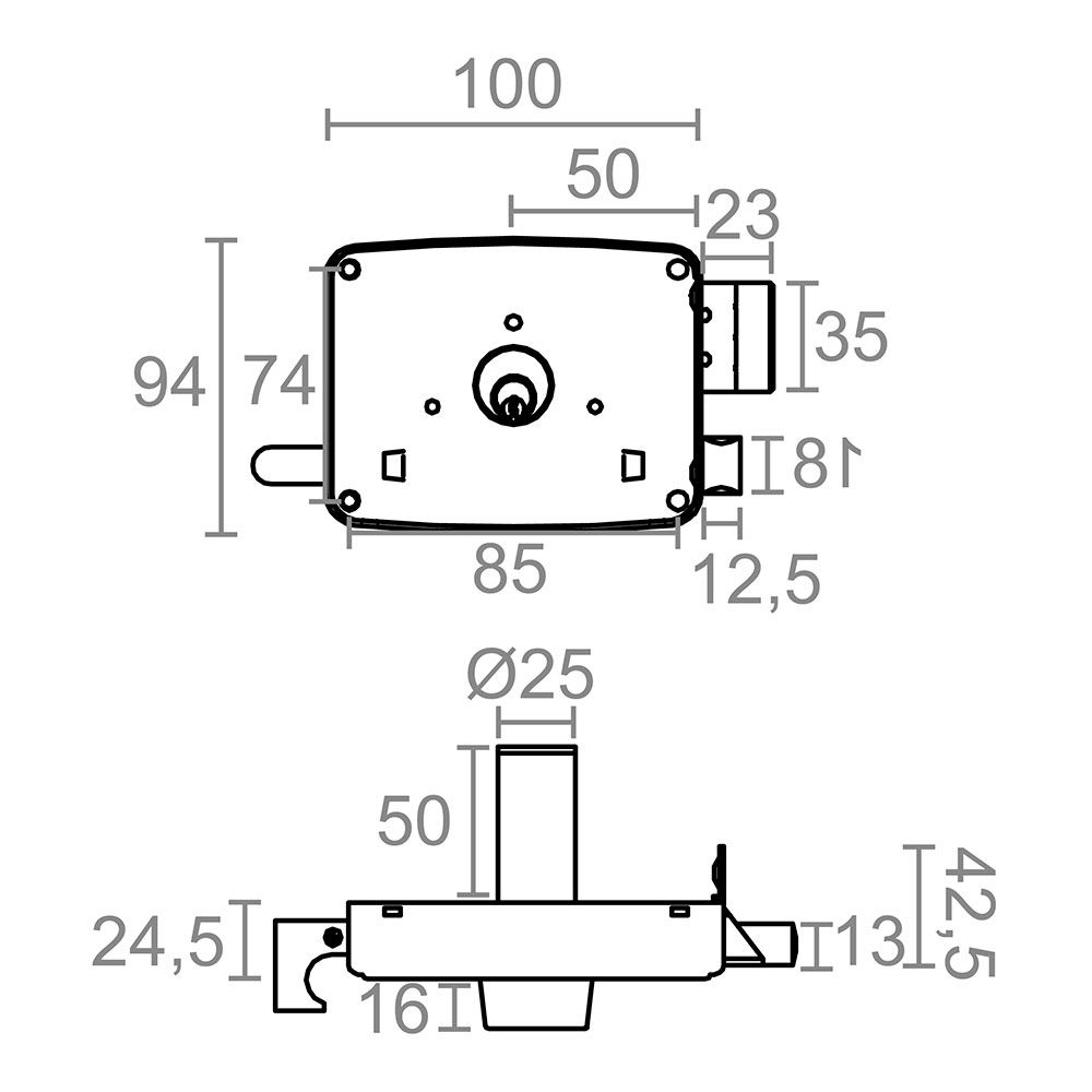CERRADURA SOBREPONER CRS02 IZQUIERDA 50 x 100 mm PINTADO ORO gallery 3