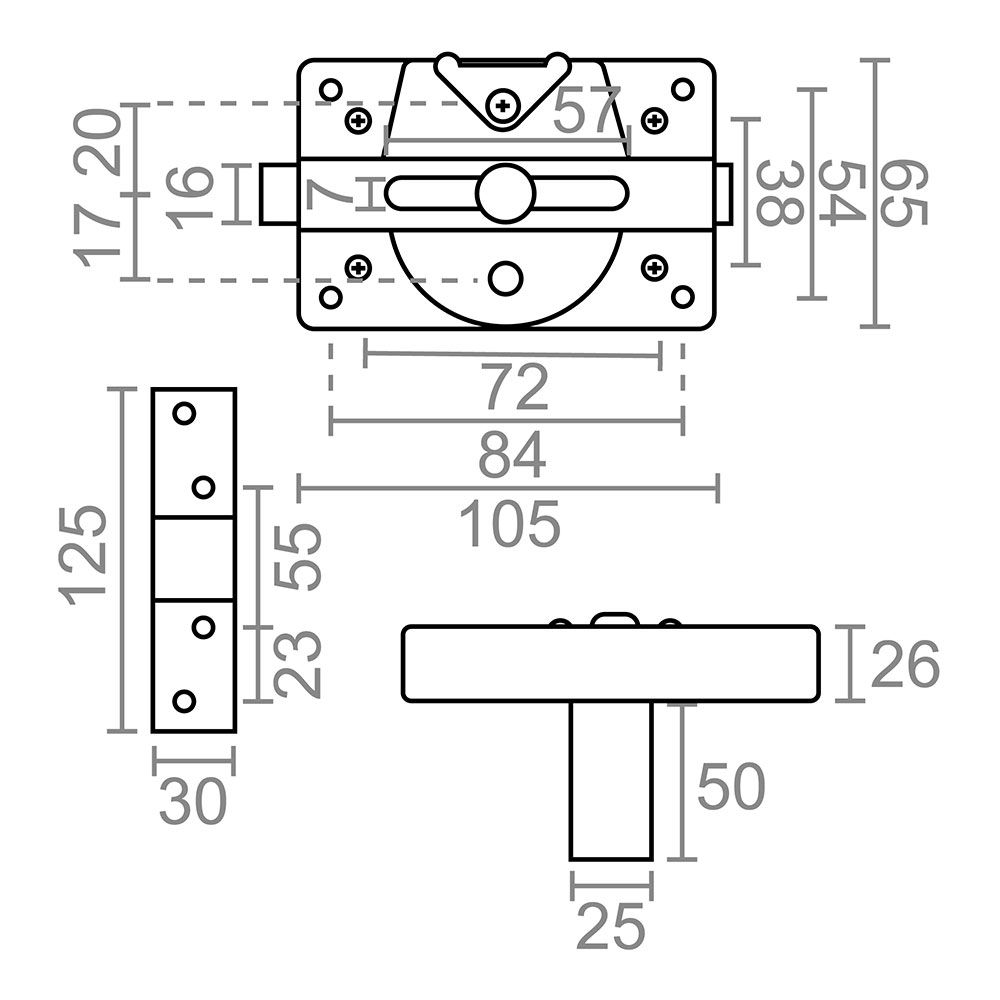 CERROJO SEGURIDAD SOBREPONER CRR02 MARRÓN gallery 1