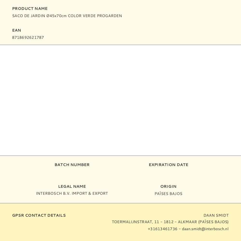 SACO DE JARDÍN VERDE Ø45 x 70 cm gallery 0