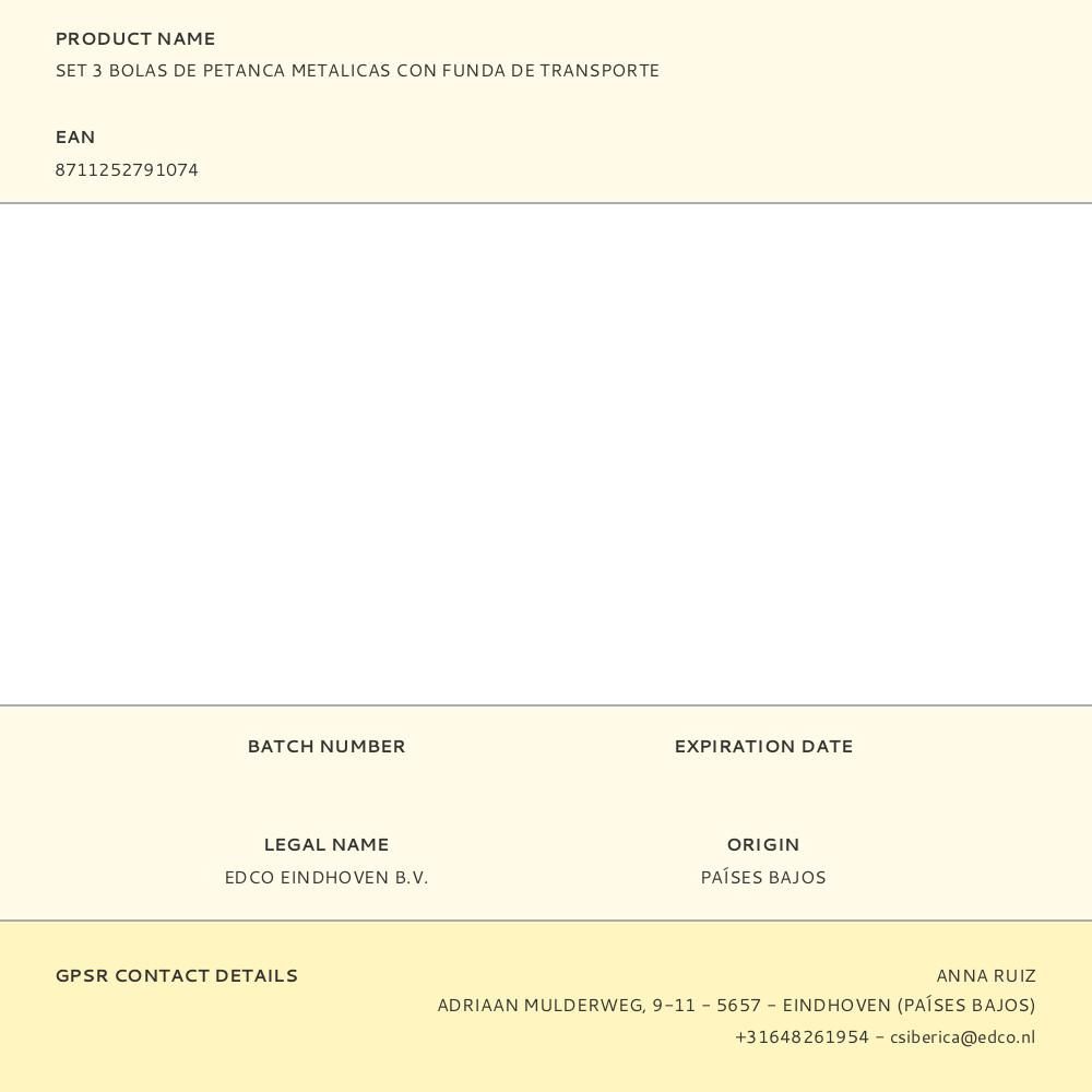 SET 3 BOLAS DE PETANCA METALICAS CON FUNDA DE TRANSPORTE gallery 0