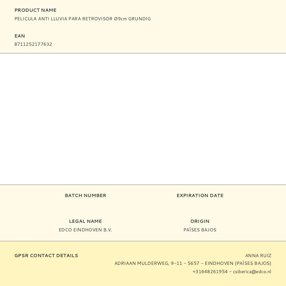 PELICULA ANTI LLUVIA PARA RETROVISOR Ø9cm GRUNDIG gallery 1