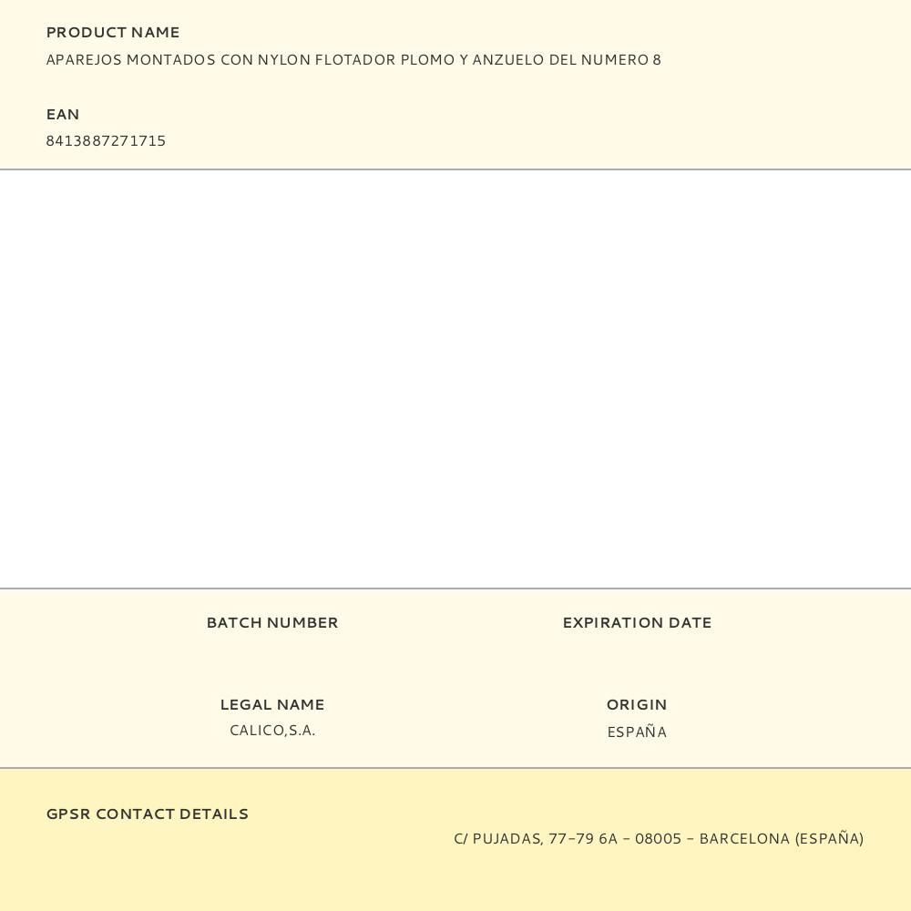 APAREJOS MONTADOS CON NYLON FLOTADOR PLOMO Y ANZUELO DEL NUMERO 8 gallery 0