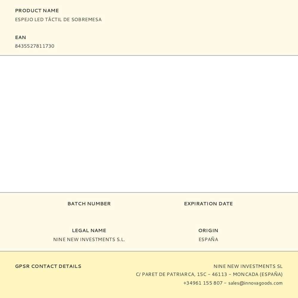 ESPEJO LED TÁCTIL DE SOBREMESA gallery 5