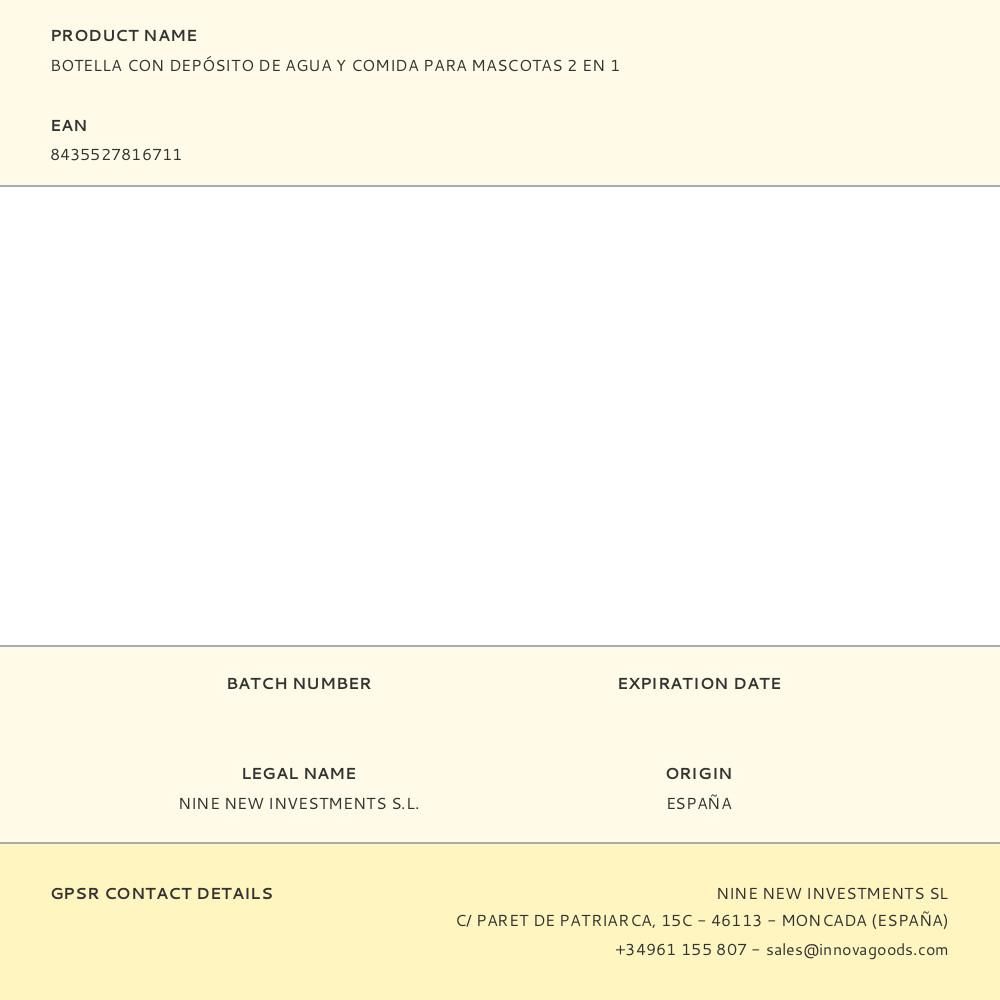 BOTELLA CON DEPÓSITO DE AGUA Y COMIDA PARA MASCOTAS 2 EN 1 gallery 11