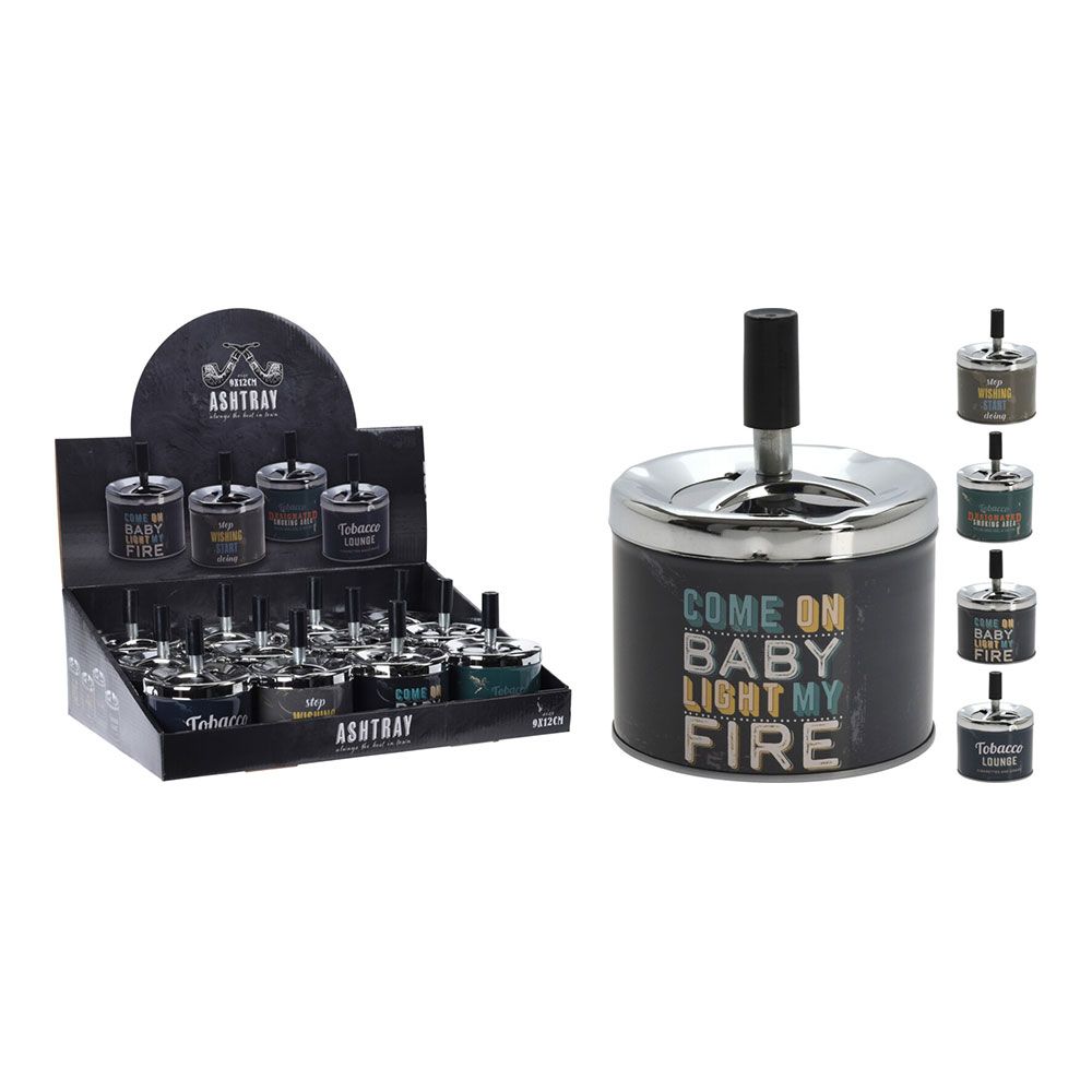 CENICERO AUTOMÁTICO INOX Ø9 x 12 cm MODELOS SURTIDOS