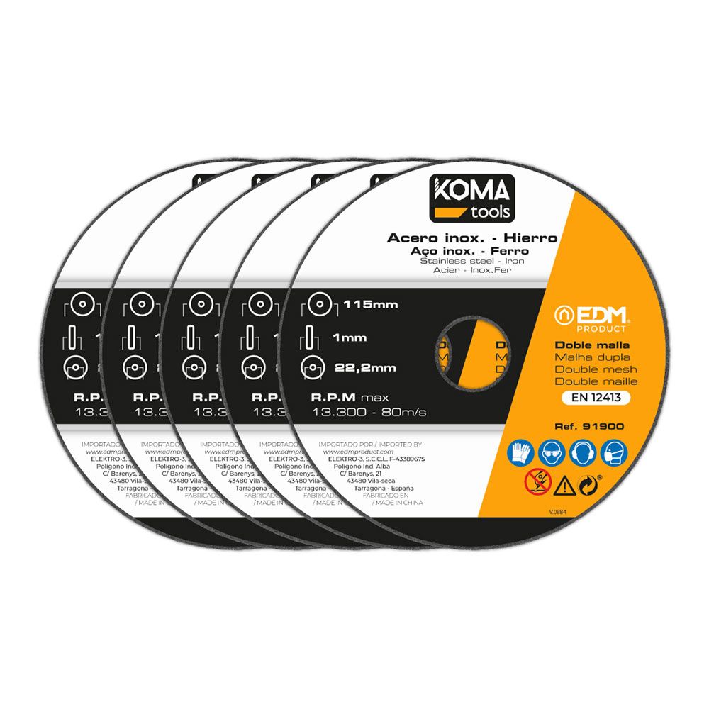DISCOS CORTE HIERRO Y ACERO INOX Ø115 x 1,0 x 22,2 mm, 5 uds gallery 1