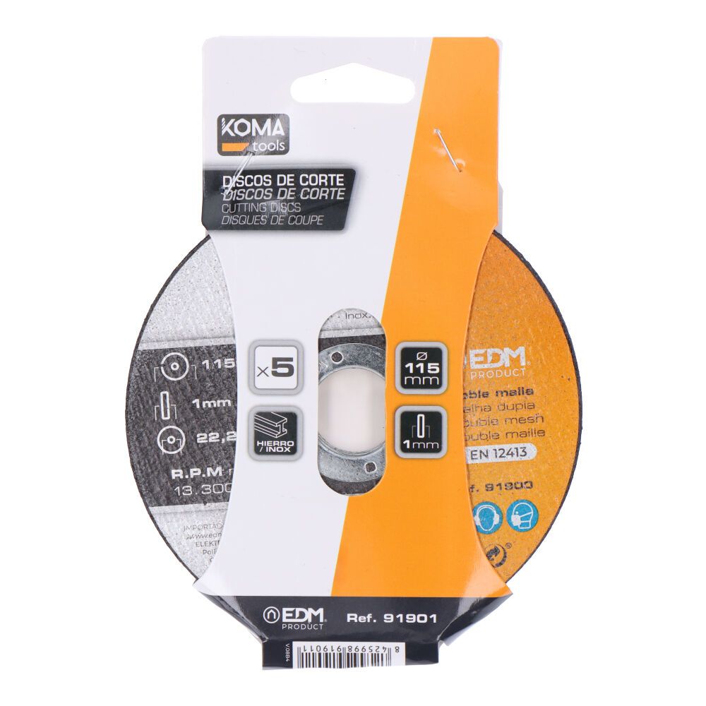 DISCOS CORTE HIERRO Y ACERO INOX Ø115 x 1,0 x 22,2 mm, 5 uds gallery 2