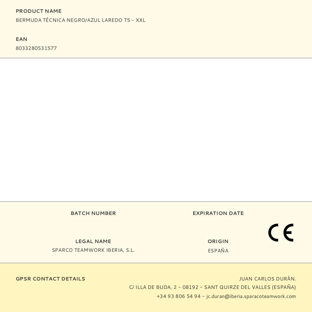 BERMUDA TÉCNICA NEGRO/AZUL LAREDO T5 - XXL gallery 0