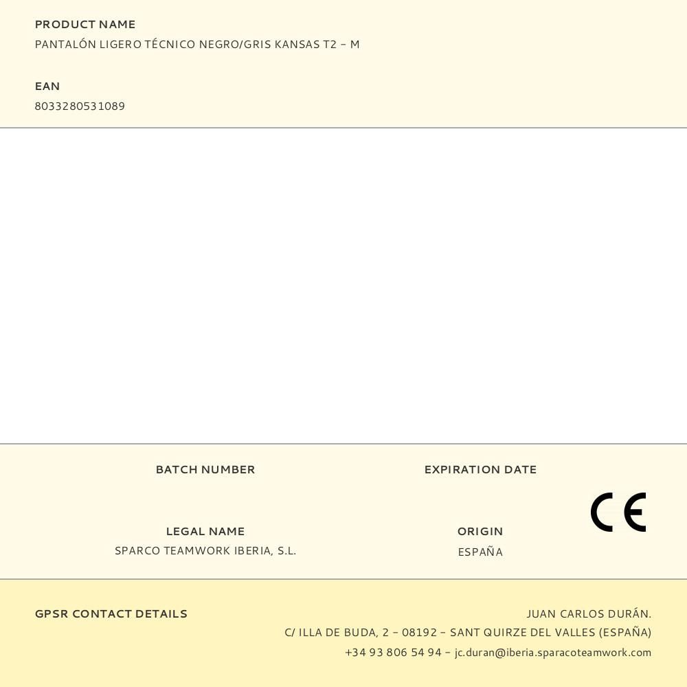 PANTALÓN LIGERO TÉCNICO NEGRO/GRIS KANSAS T2 - M gallery 0