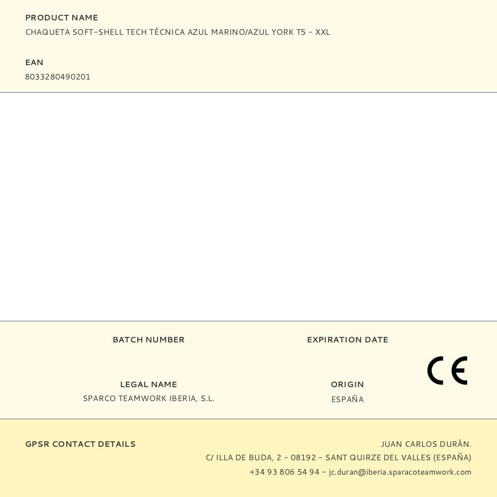 CHAQUETA SOFT-SHELL TECH TÉCNICA, AZUL MARINO/AZUL, YORK, T5 - XXL gallery 0