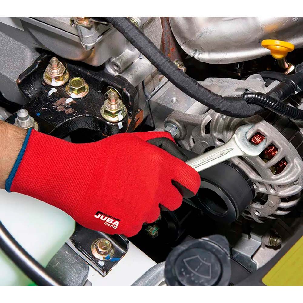 GUANTE NAILON / LICRA CON PALMA NITRILO MICROFOAM, ECONIT FOAM, ROJO Y NEGRO, T-10 XL gallery 1