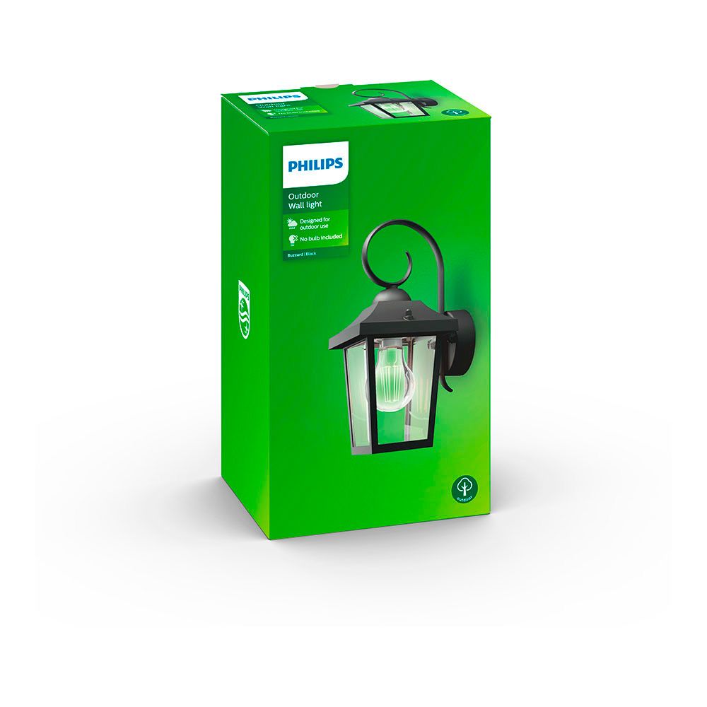 APLIQUE EXTERIOR BUZZARD E27 60 w SIN BOMBILLA, COLOR NEGRO, LUZ HACIA ABAJO gallery 2