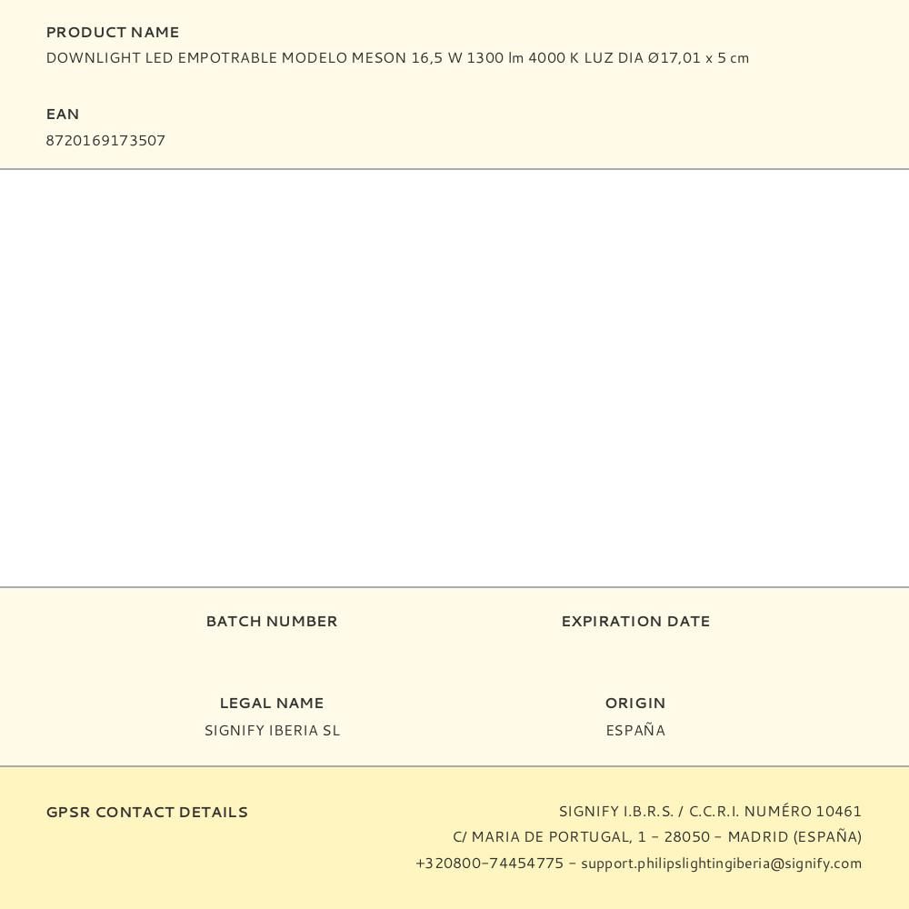 DOWNLIGHT LED EMPOTRABLE MODELO MESON 16,5 W 1300 lm 4000 K LUZ DIA Ø17,01 x 5 cm gallery 1