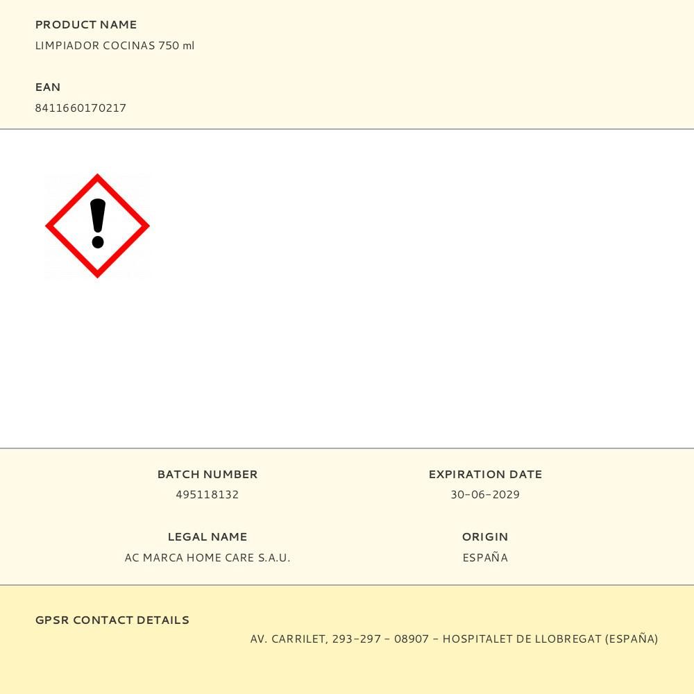 LIMPIADOR COCINAS 750 ml gallery 0