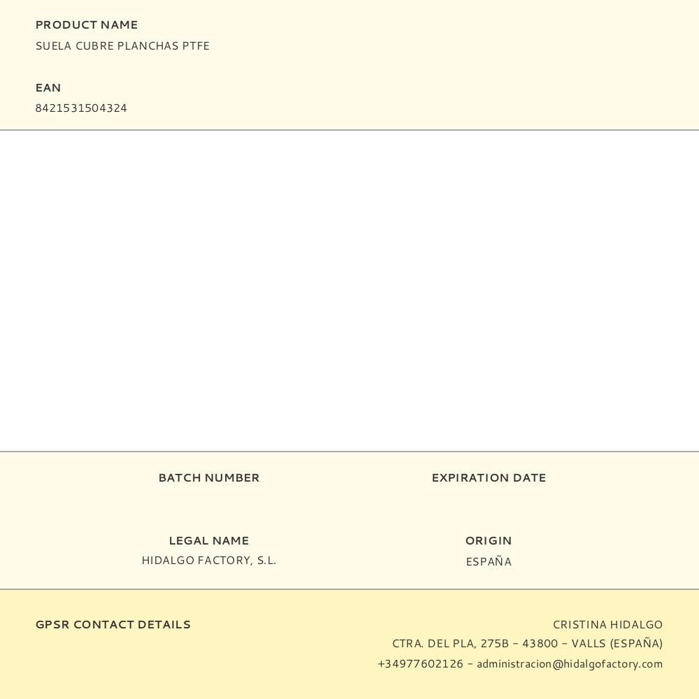 SUELA CUBRE PLANCHAS PTFE gallery 0