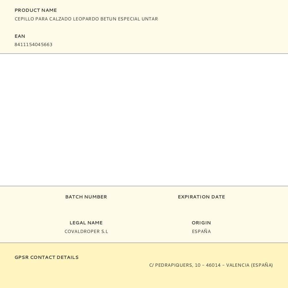 CEPILLO PARA CALZADO LEOPARDO BETUN ESPECIAL UNTAR gallery 0