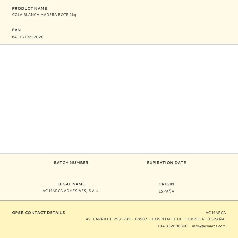 COLA BLANCA MADERA BOTE 1kg gallery 0