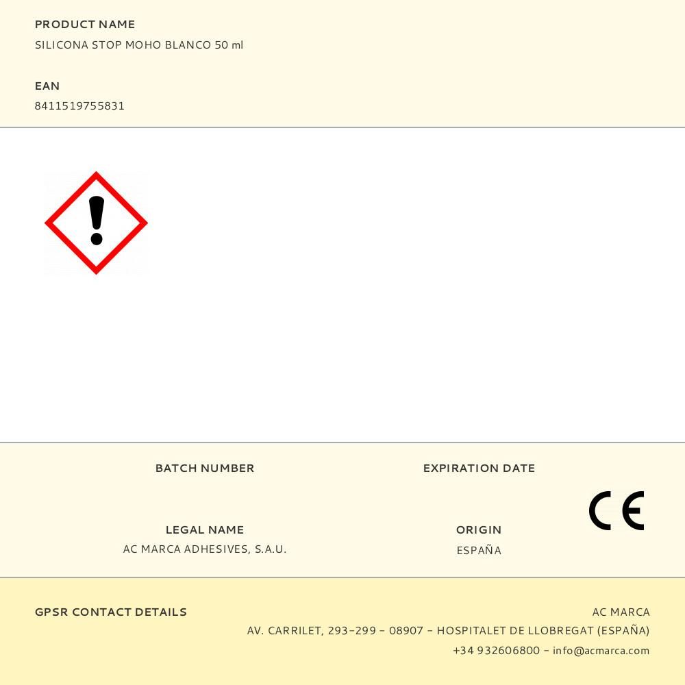 SILICONA STOP MOHO x5 BLANCO 50 ml gallery 0