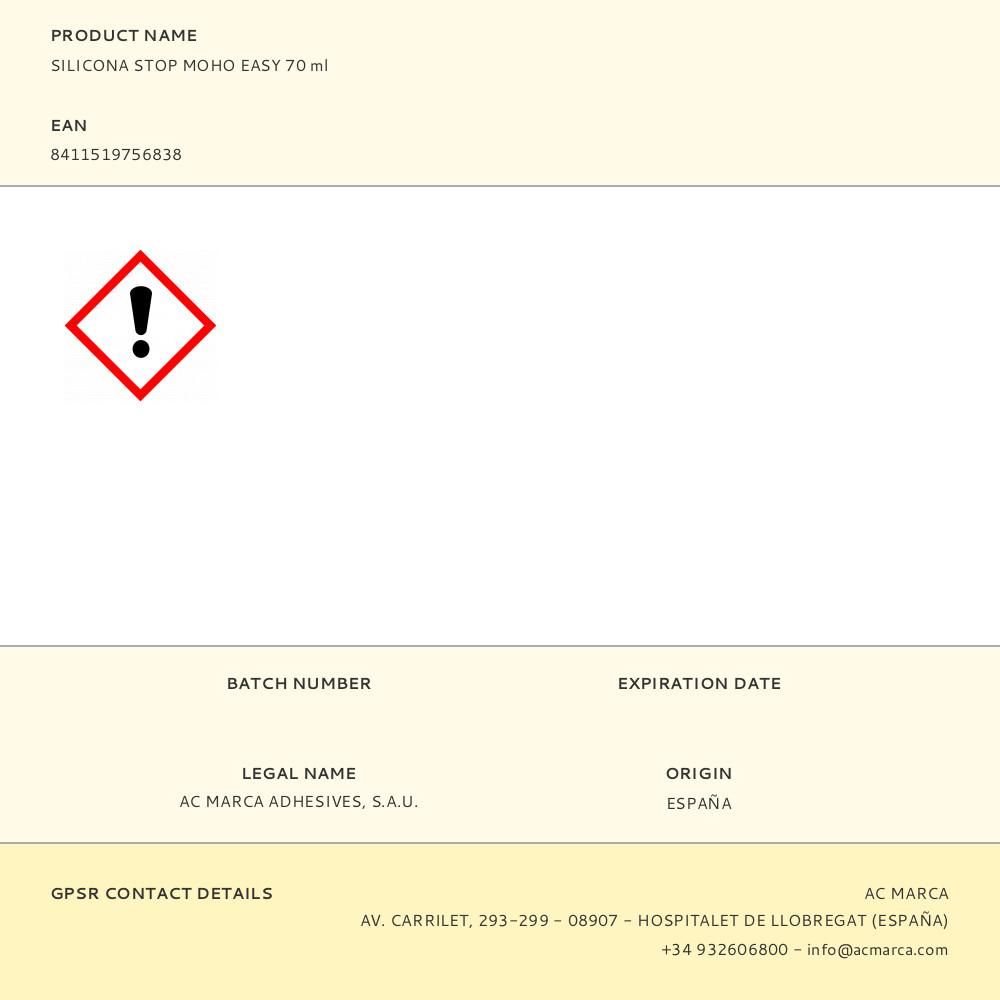 SILICONA STOP MOHO EASY BLANCO 70 ml gallery 0