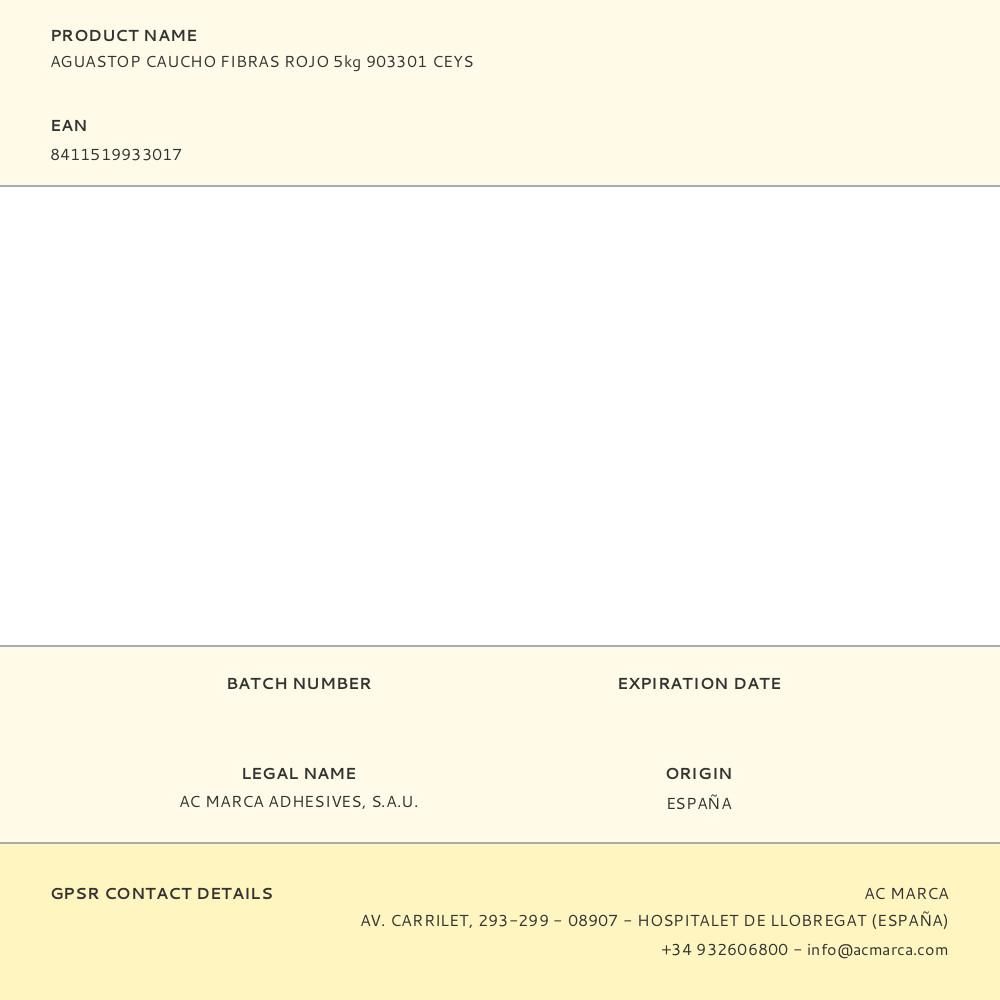 AGUASTOP CAUCHO FIBRAS ROJO 5 kg gallery 0